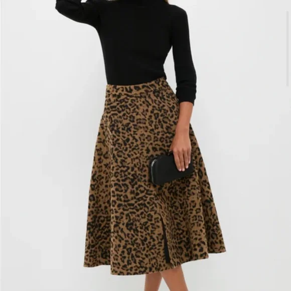 Tuckernuck Women’s Brown Leopard A-Line Wool Skirt Sz XS NWT SOLD OUT - Picture 3 of 3